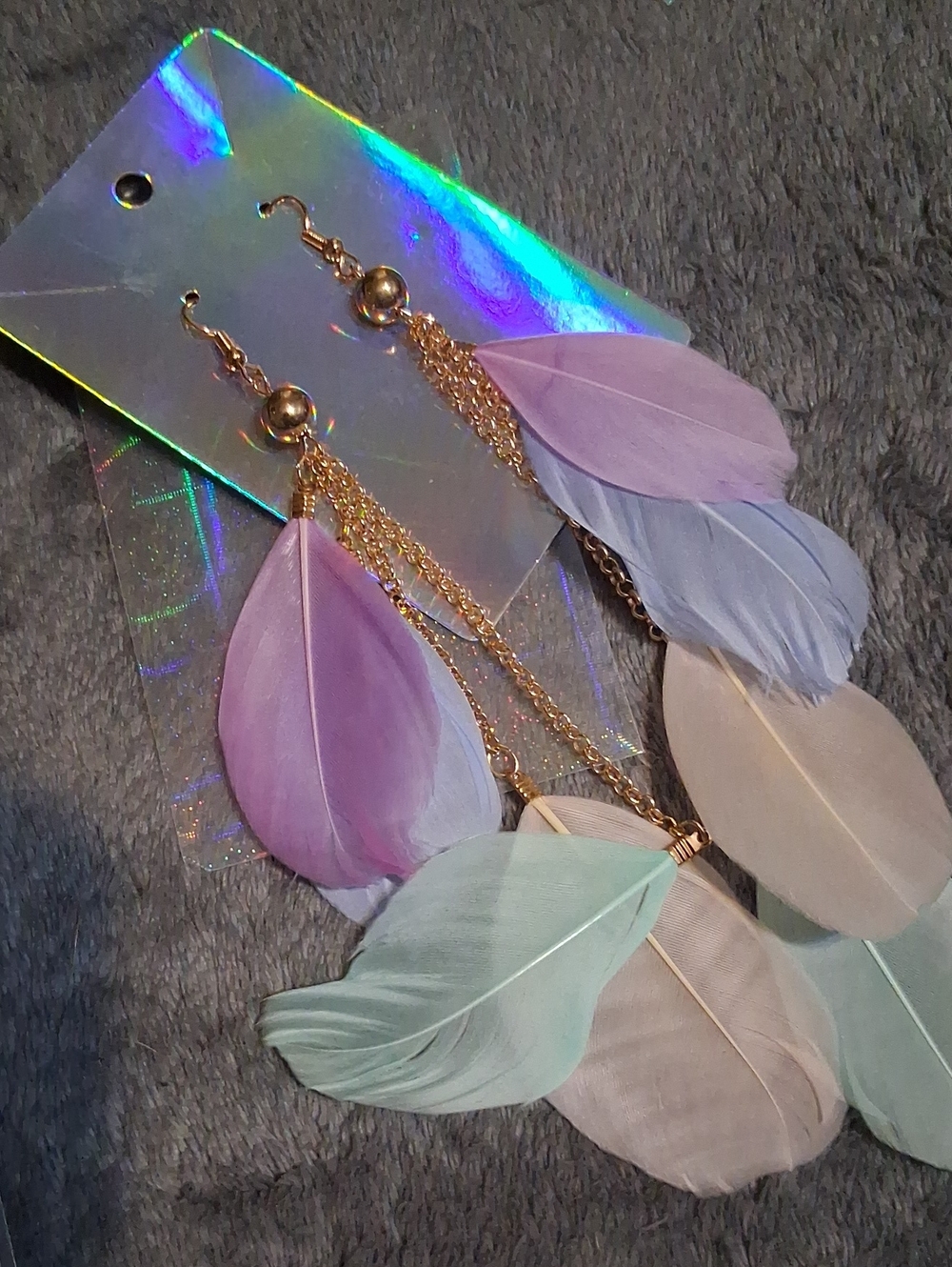 $8 Each Or Bundle 5/$20 Pastel Feather Drop Long Earrings